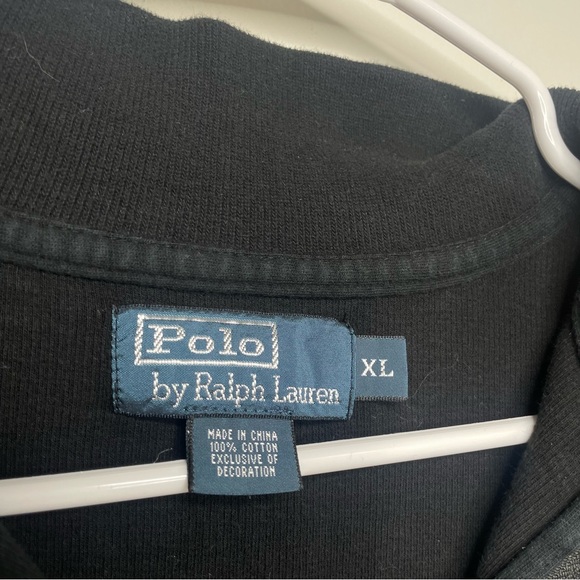 VTG Polo by Ralph Lauren Men's Black Quarter-Zip Sweater Knit XL - Picture 9 of 9